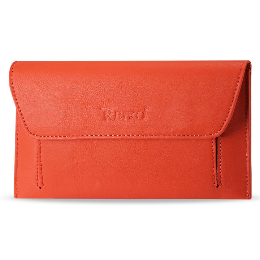 Reiko Universal High Quality Leather Case For For 5.94 X 3.17 X 0.37 Inches Devices In Orange