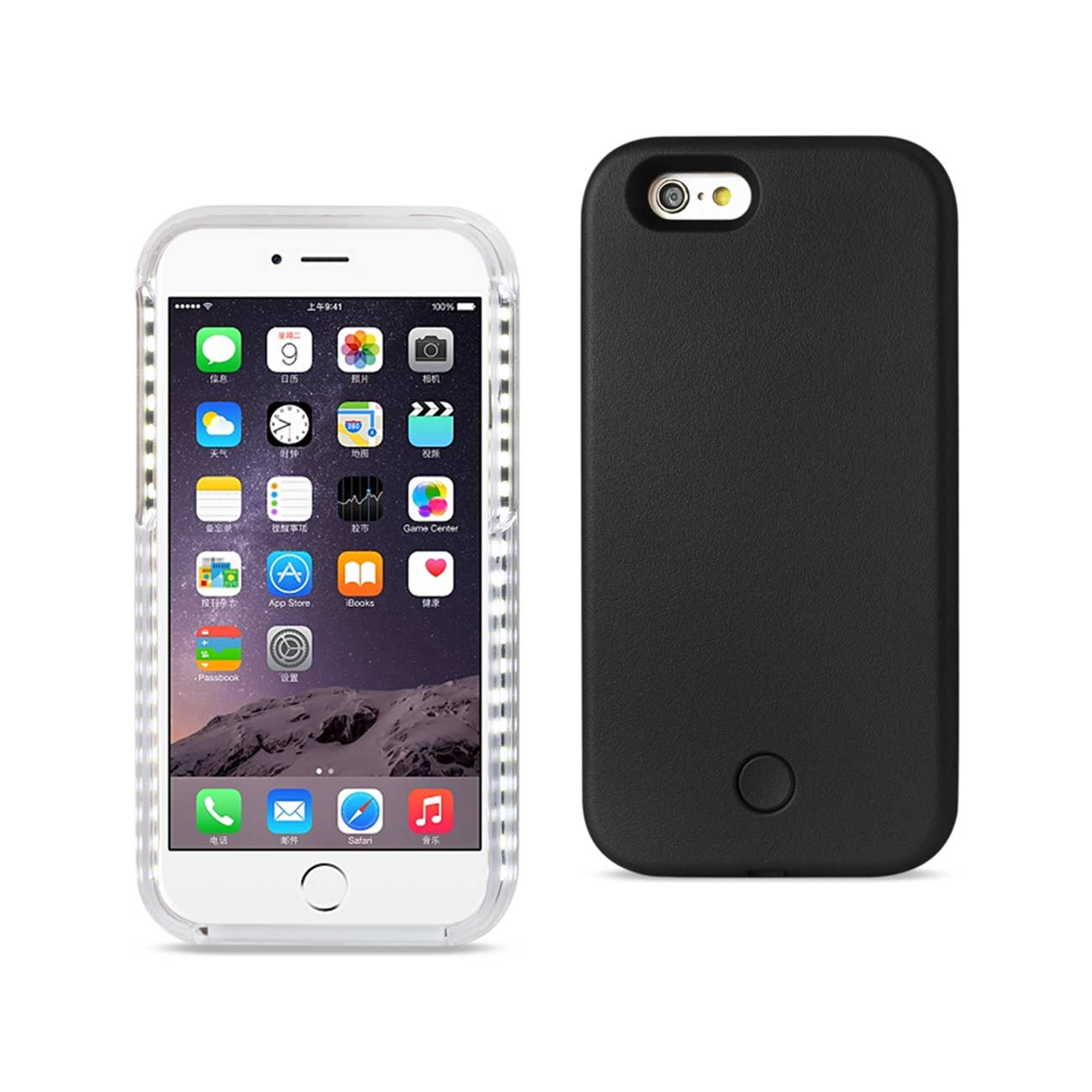 Case Illuminated LED Selfie Light Up iPhone 6 Plus/ 6S Plus Black Color