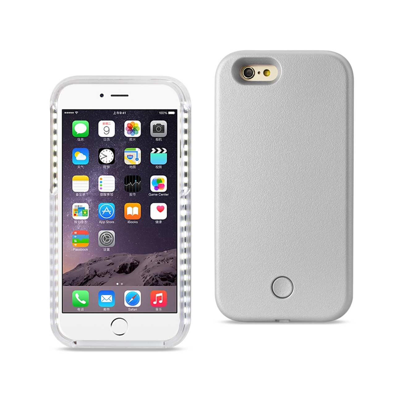Case Illuminated LED Selfie Light Up iPhone 6 Plus/ 6S Plus Silver Color
