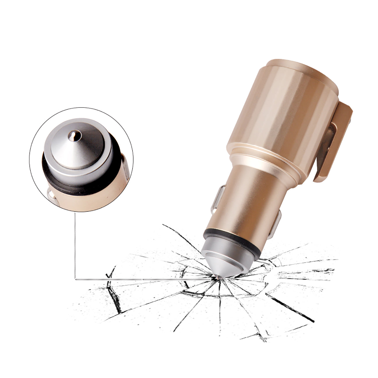 Quick Car Charger, 4.8A Dual USB Fast car charger with Life Guard Charge Technology In Gold