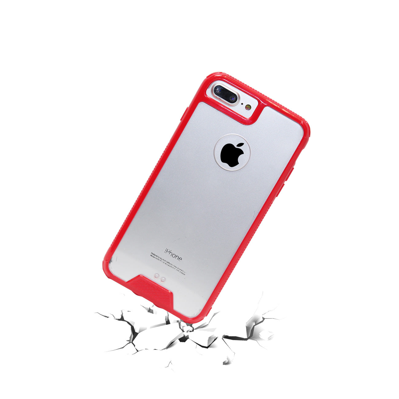 Back Cover Bumper TPU Slim iPhone 7 Plus/ 8 Plus Clear Red Color