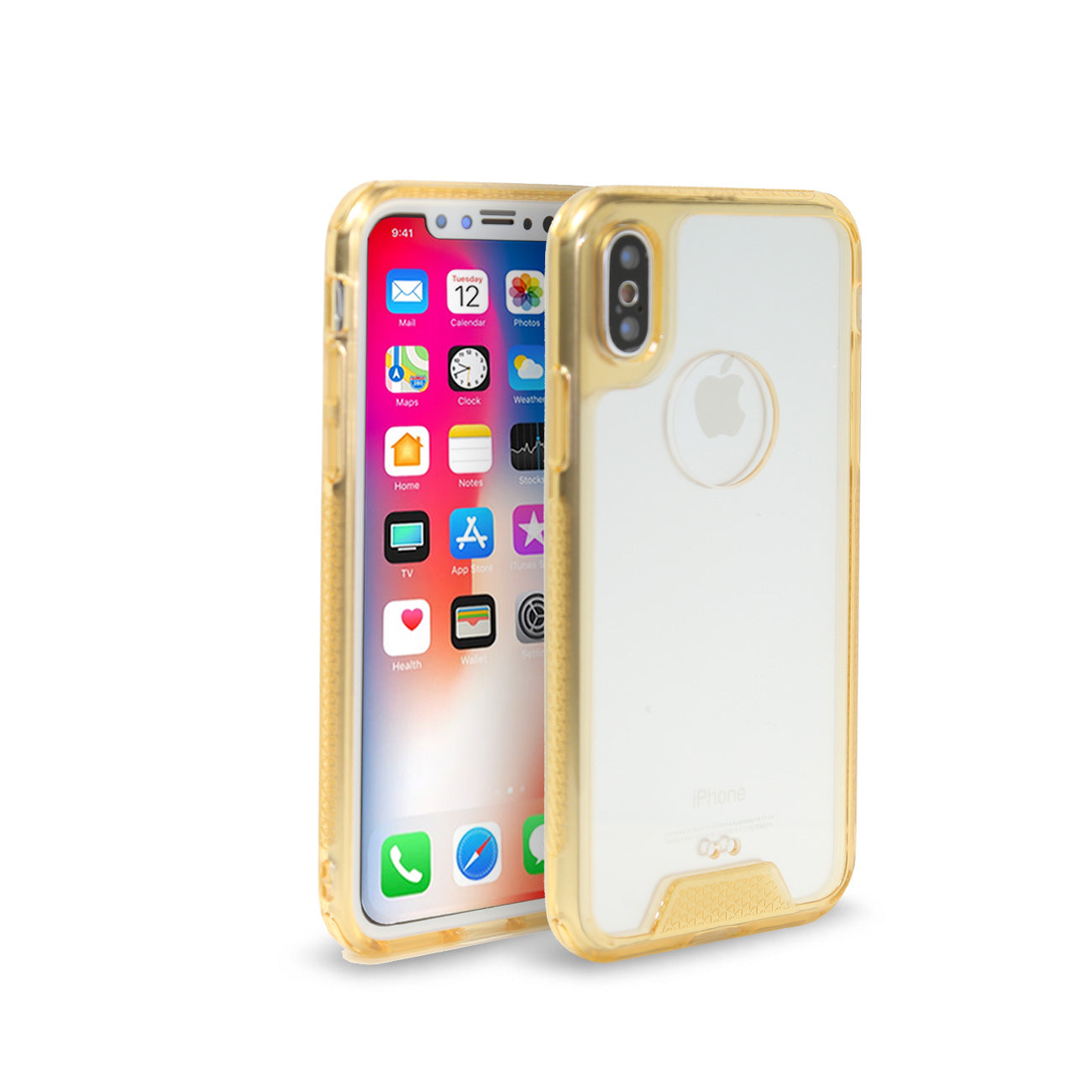 iPhone X Slim Bumper TPU Back Cover In Clear Gold