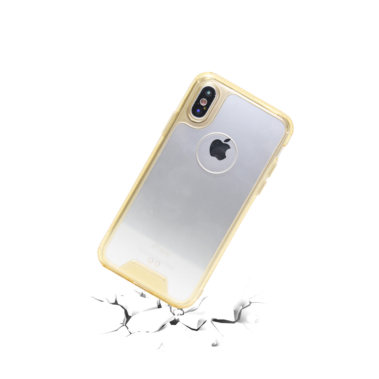 iPhone X Slim Bumper TPU Back Cover In Clear Gold