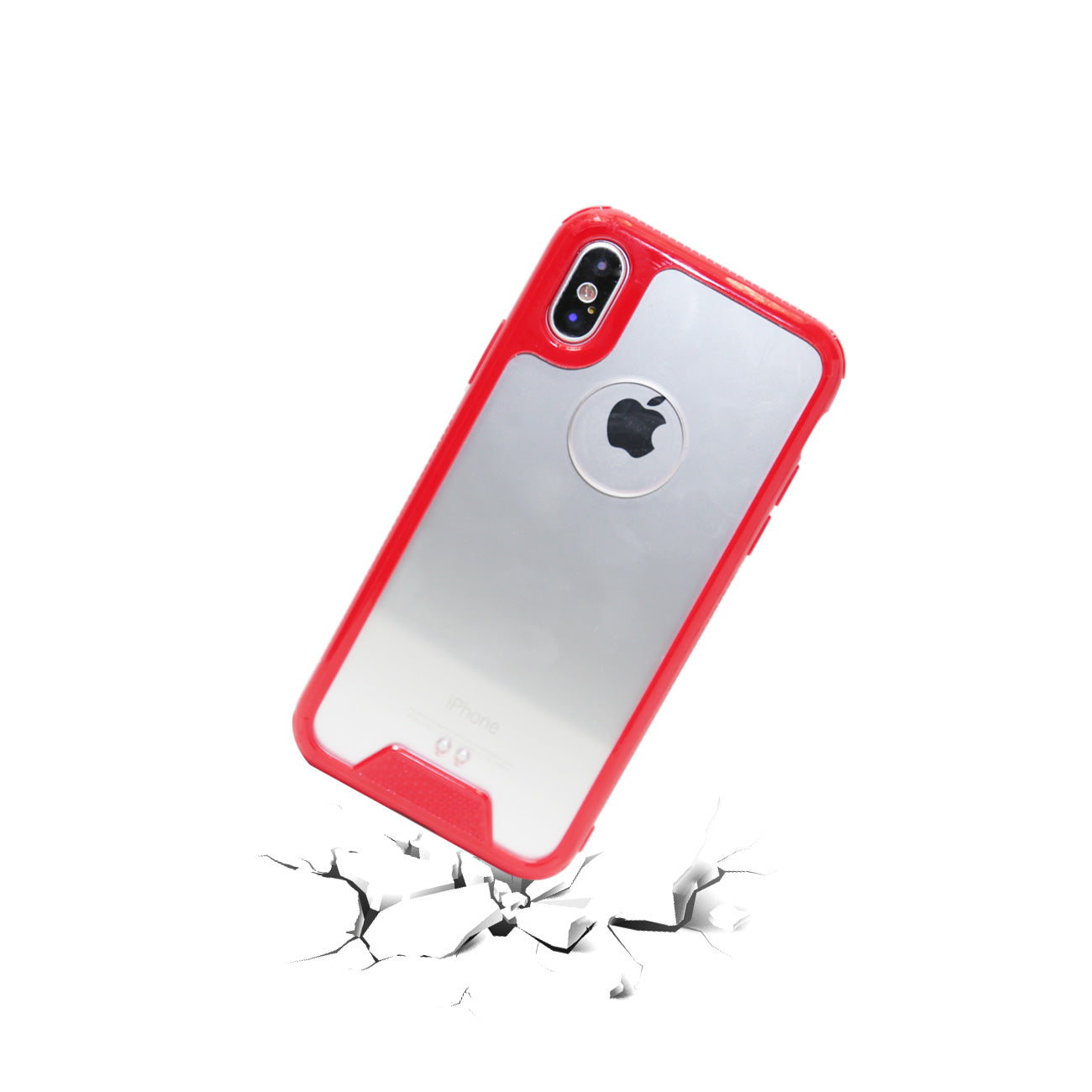 iPhone X Slim Bumper TPU Back Cover In Clear Red