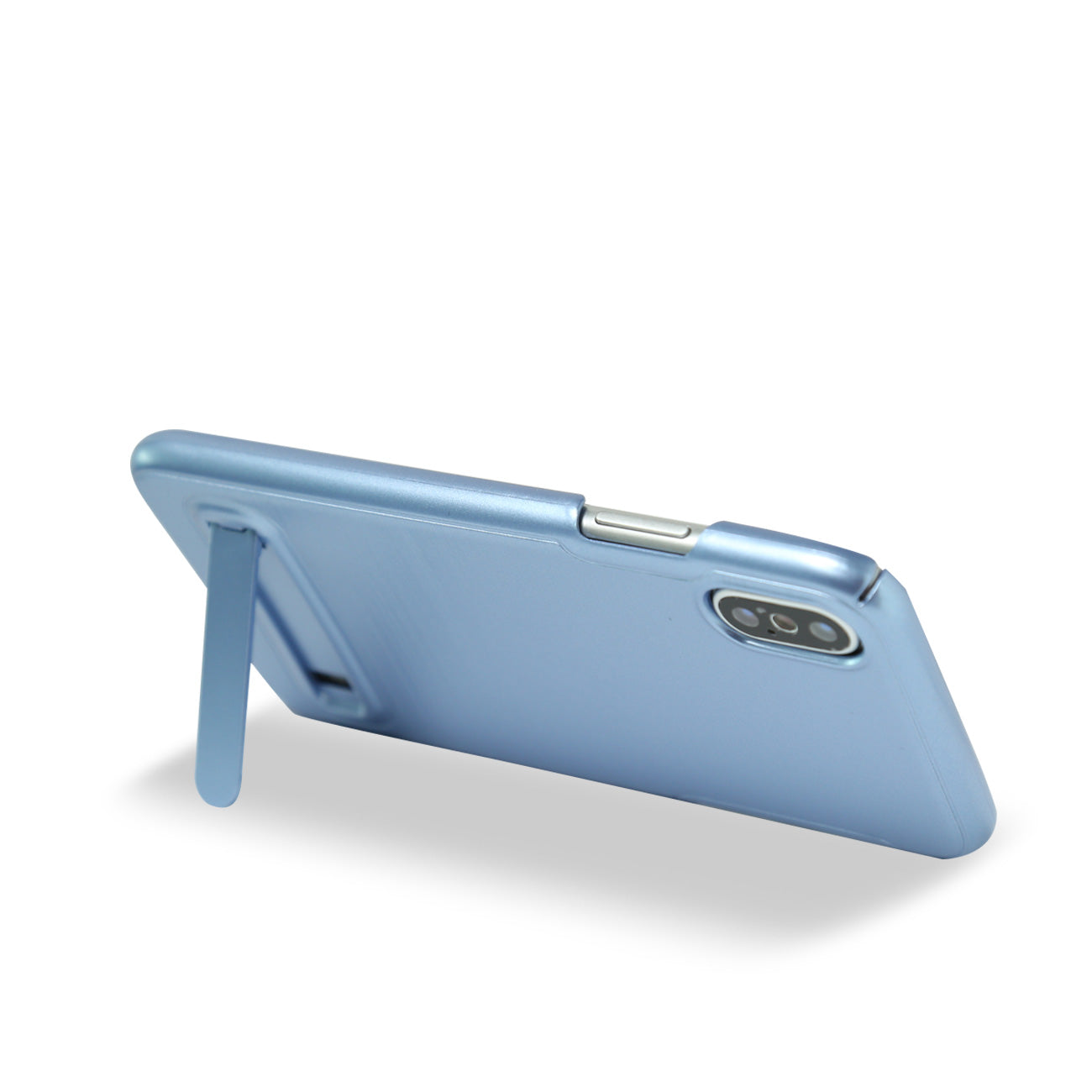 iPhone X Metal Brushed Texture Case With Kickstand In Blue