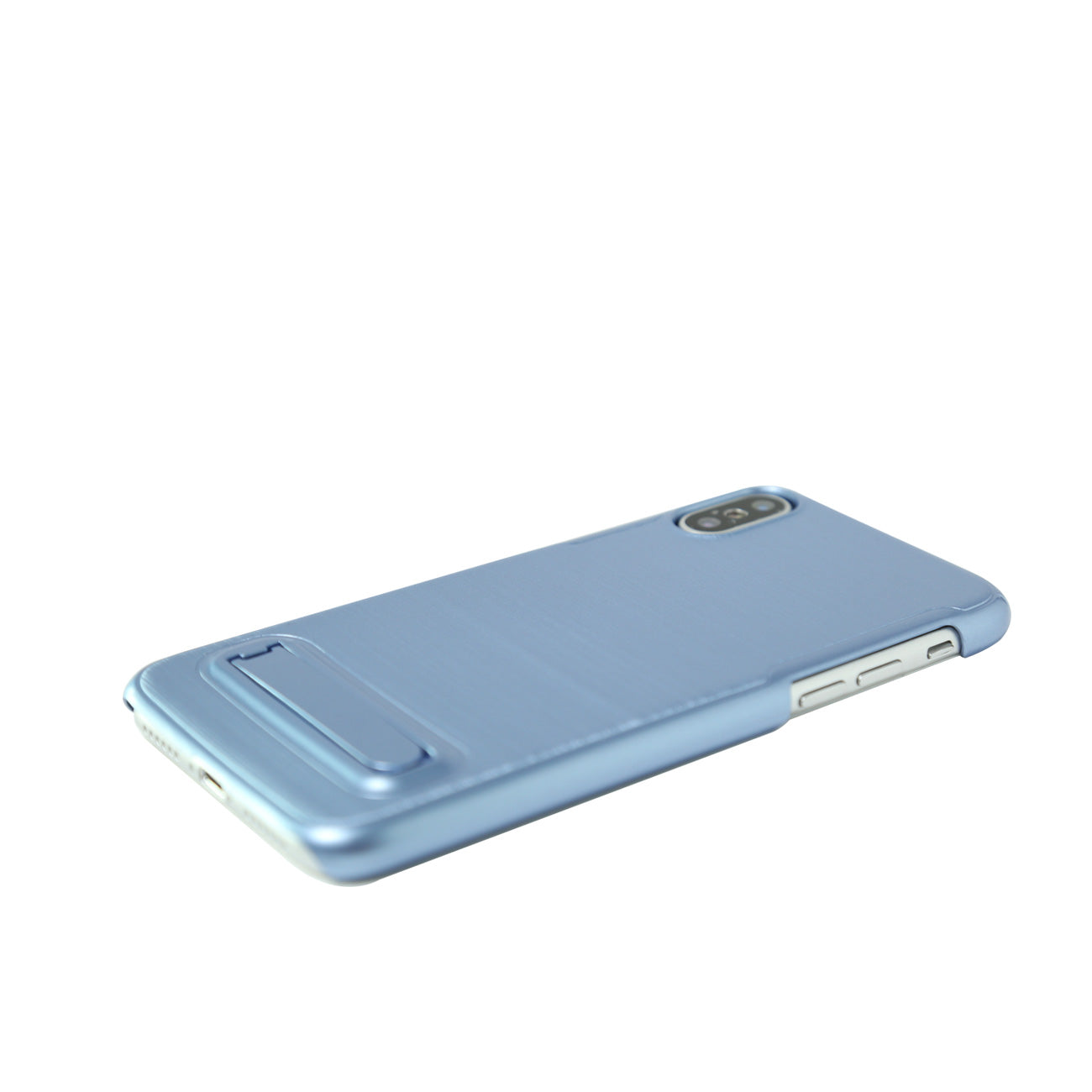 iPhone X Metal Brushed Texture Case With Kickstand In Blue