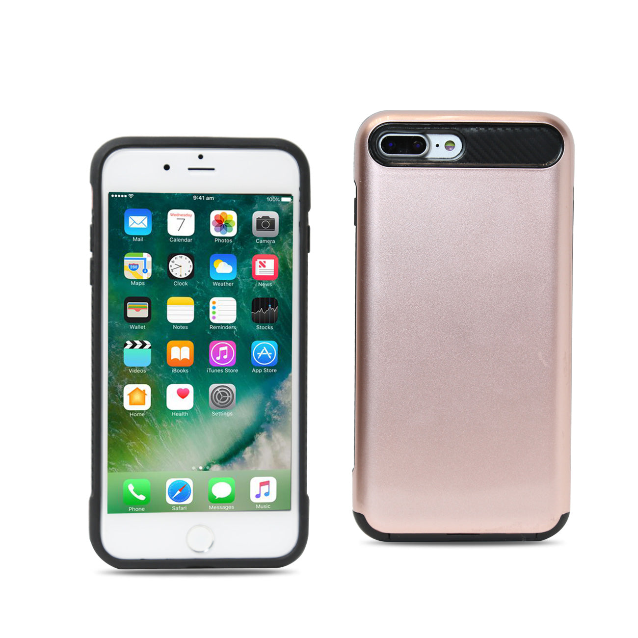 Case Hybrid Dual Layer Protective iPhone 7 Plus/ 8 Plus Rose Gold Color