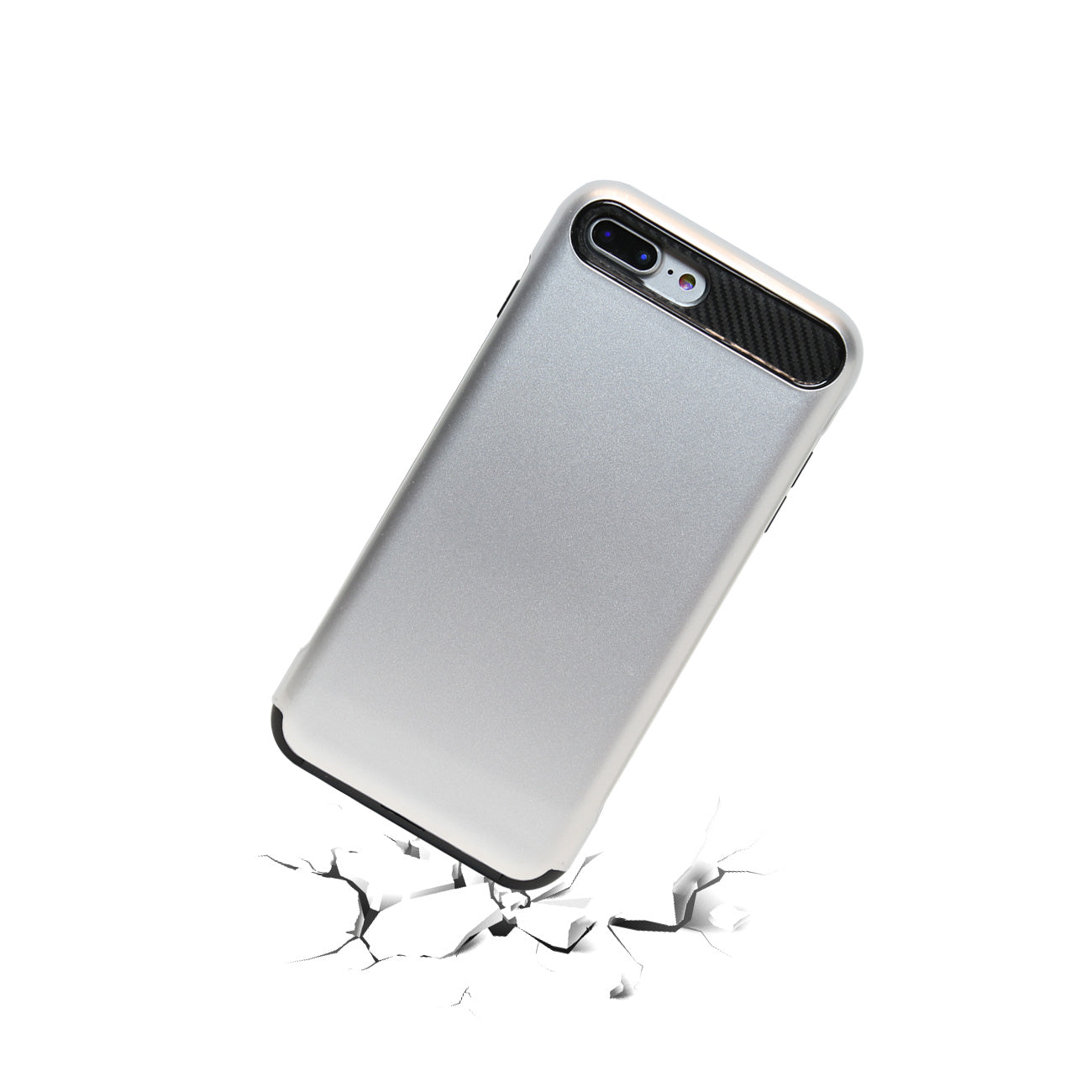 Case Protective Hybrid Dual Layer iPhone 7 Plus/ 8 Plus Silver Color