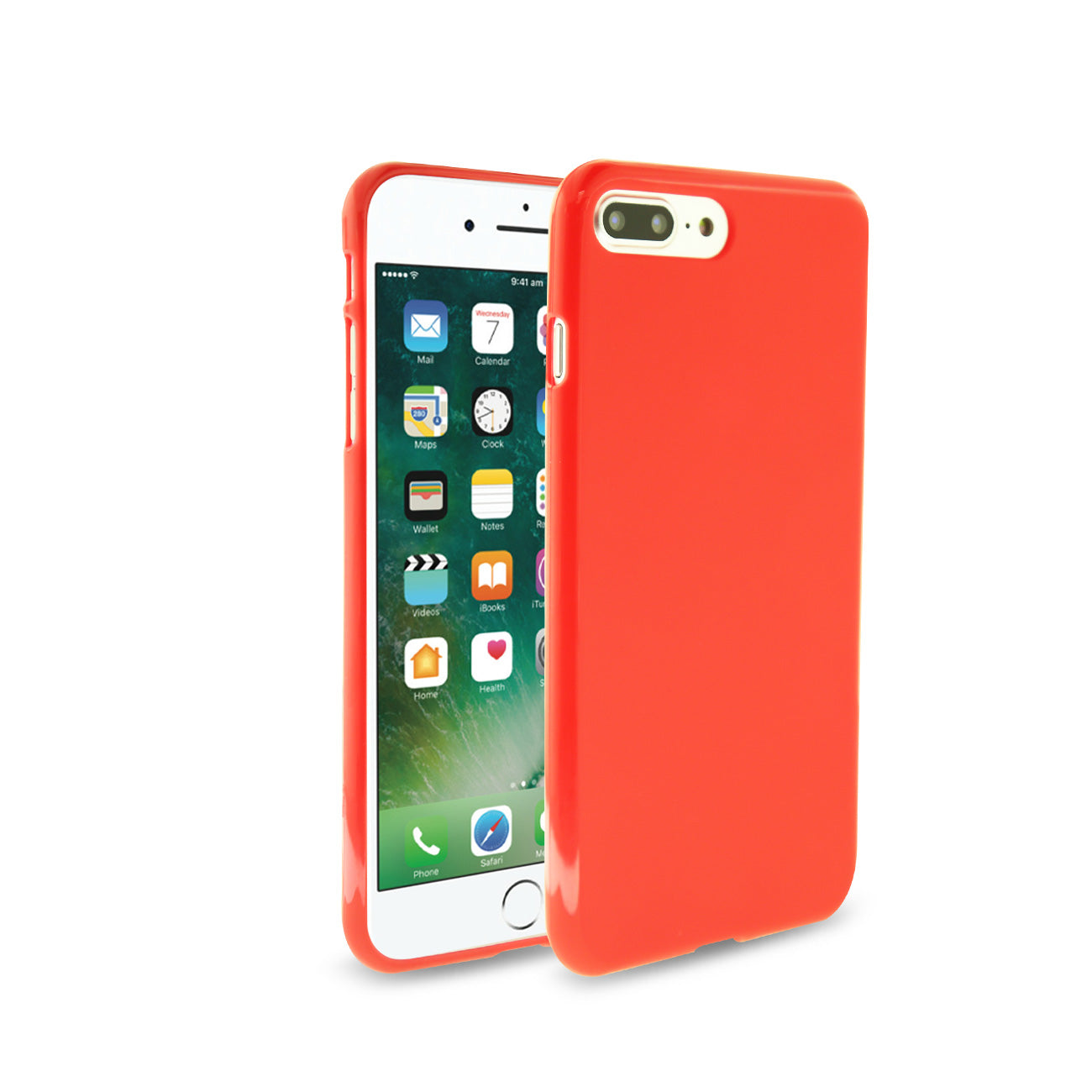 Case Slim Colorful Jelly iPhone 7 Plus/ 8 Plus Red Color