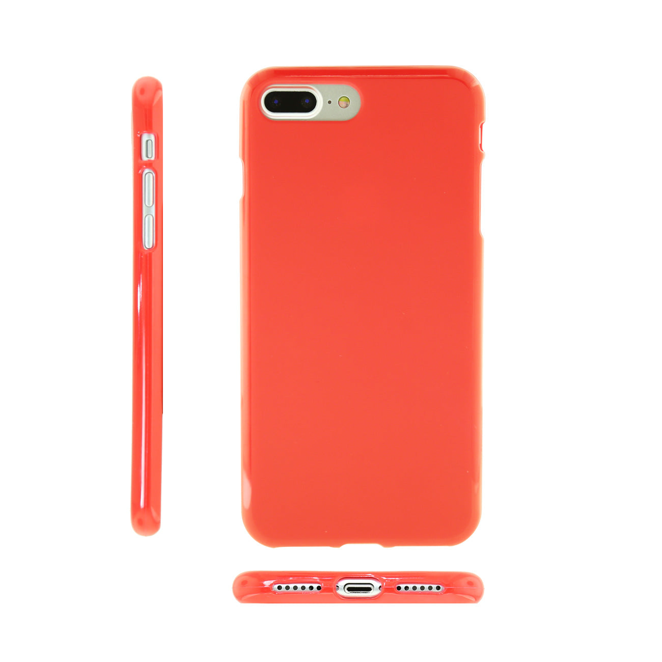 Case Slim Colorful Jelly iPhone 7 Plus/ 8 Plus Red Color