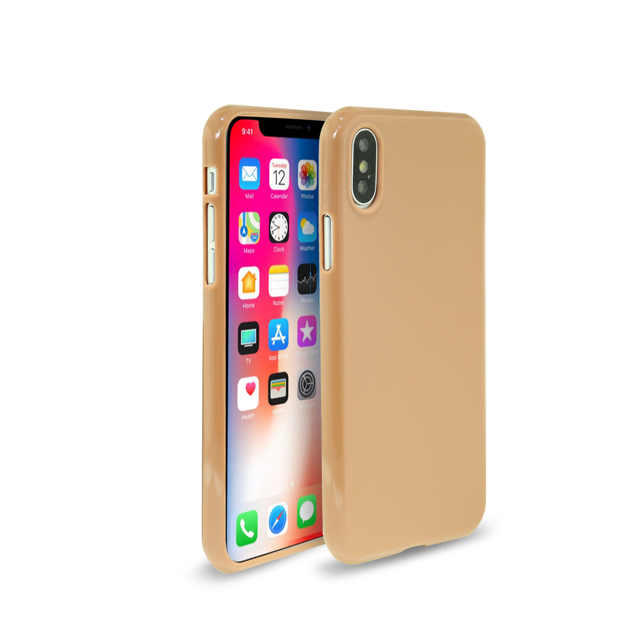 iPhone X Slim Colorful Jelly Case In Brown