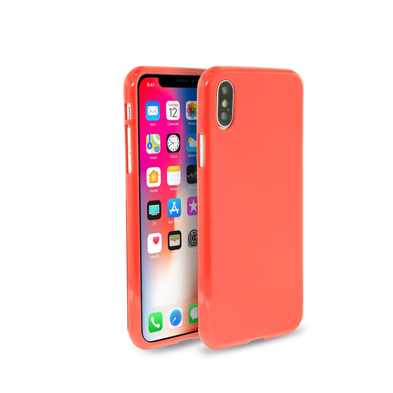 iPhone X Slim Colorful Jelly Case In Red