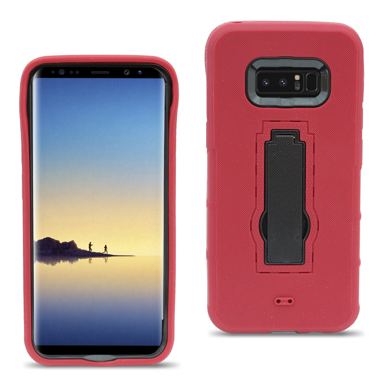 Case Protective Hybrid Dual Layer Kick-Stand Samsung Galaxy Note 8 Red Color