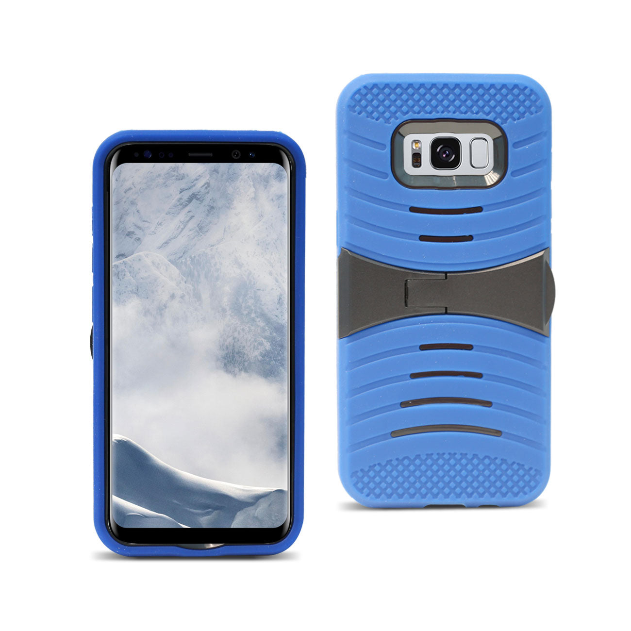 Case Protective Hybrid Dual Layer Kick-Stand Samsung Galaxy S8 EDGE/ S8 Plus Blue Color