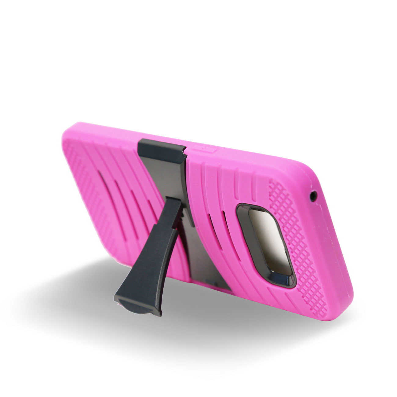 Samsung Galaxy S8 Hybrid Dual Layer Protective Case With Kick-Stand In Hot Pink