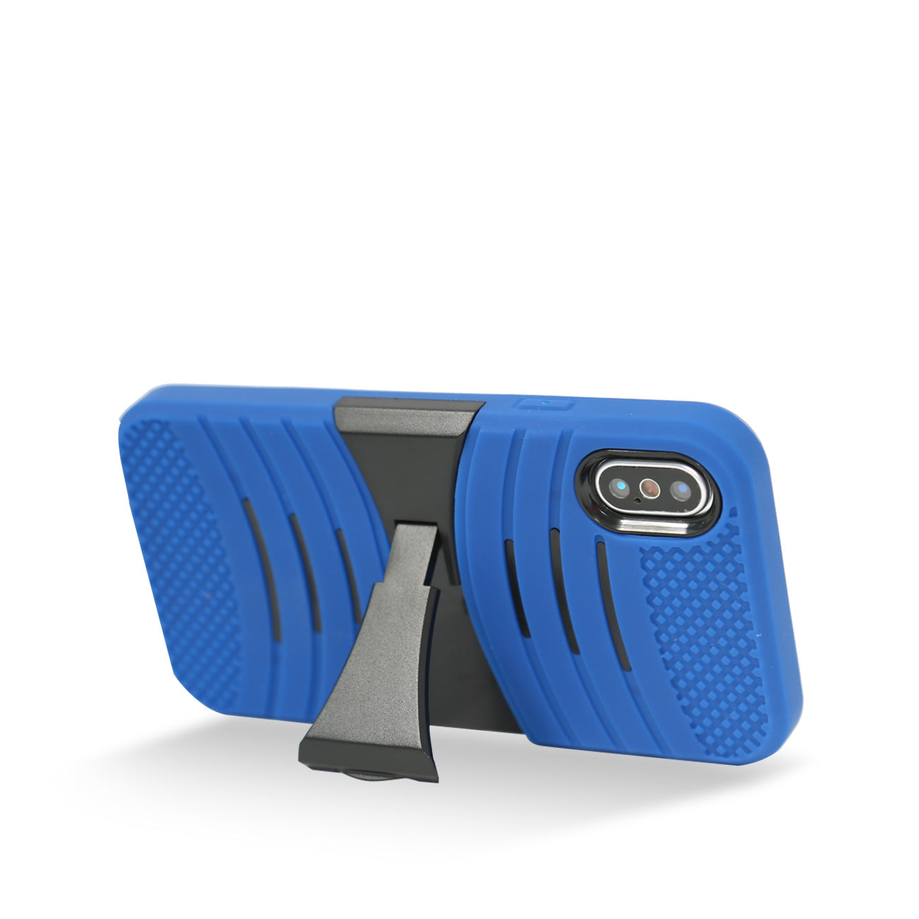 Case Protective Hybrid Dual Layer With Kick-Stand iPhone X Blue Color