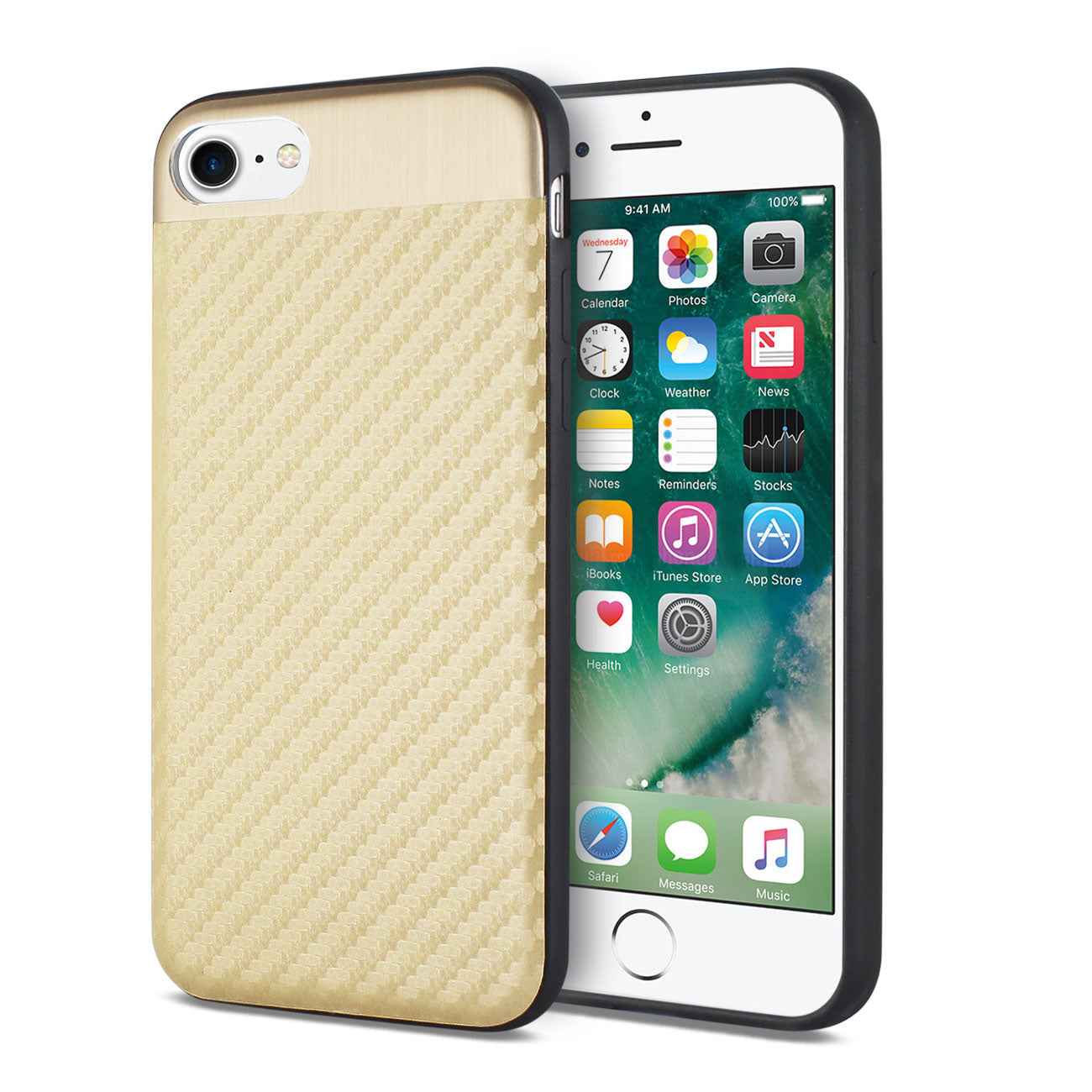 Cover Brushed Aluminum Metal Carbon fiber Style iPhone 7/ 8/ SE2