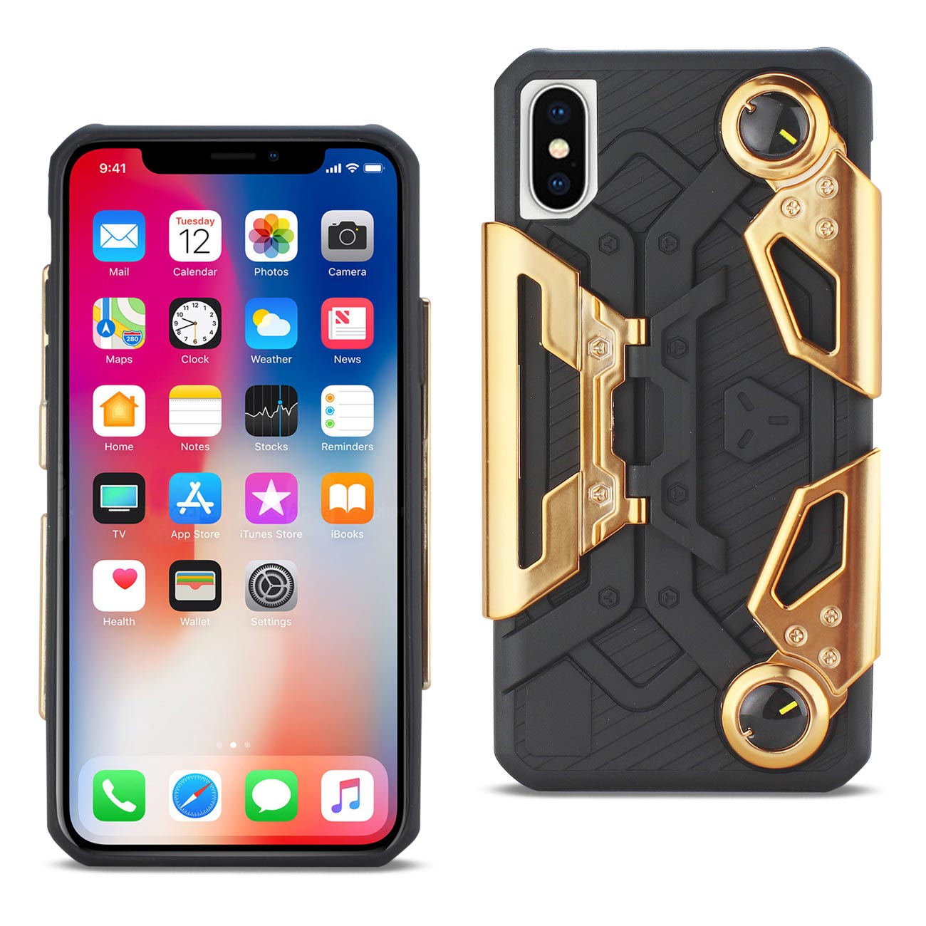 Phone Case Crab Smart With Foldable Joystick And Holder iPhone X Gold Color