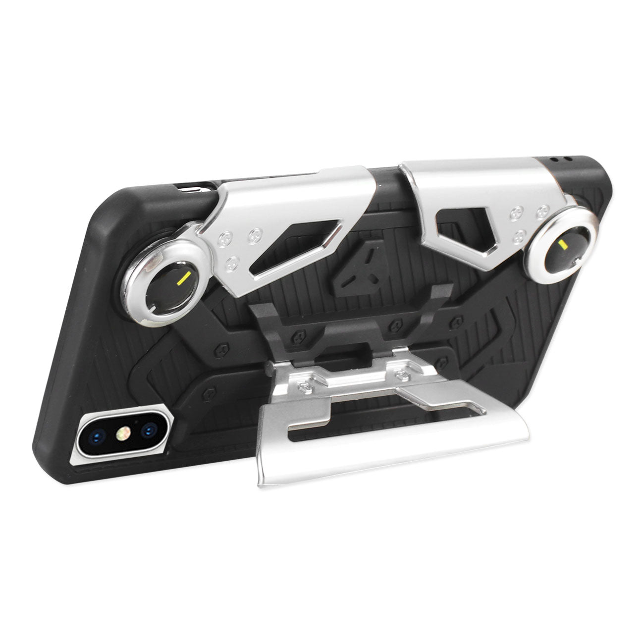 Phone Case Crab Smart With Foldable Joystick And Holder iPhone X Silver Color