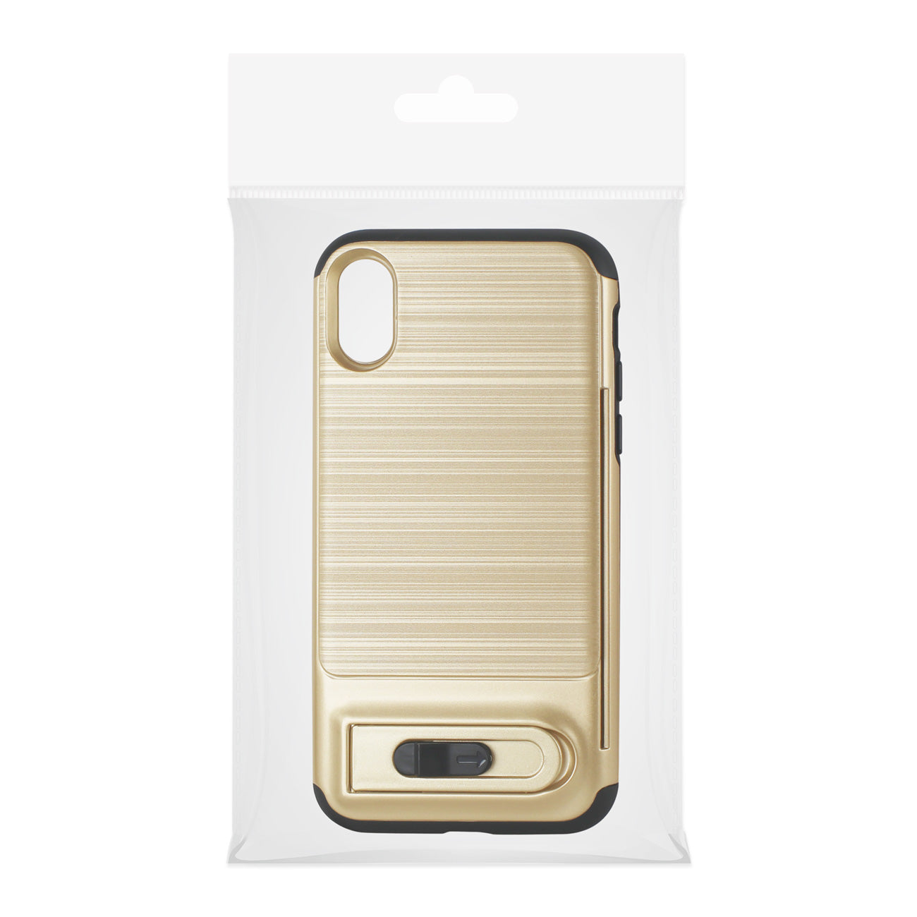 iPhone Semi-Automatic Card Holding Wallet Case for Apple iPhone X Gold Color