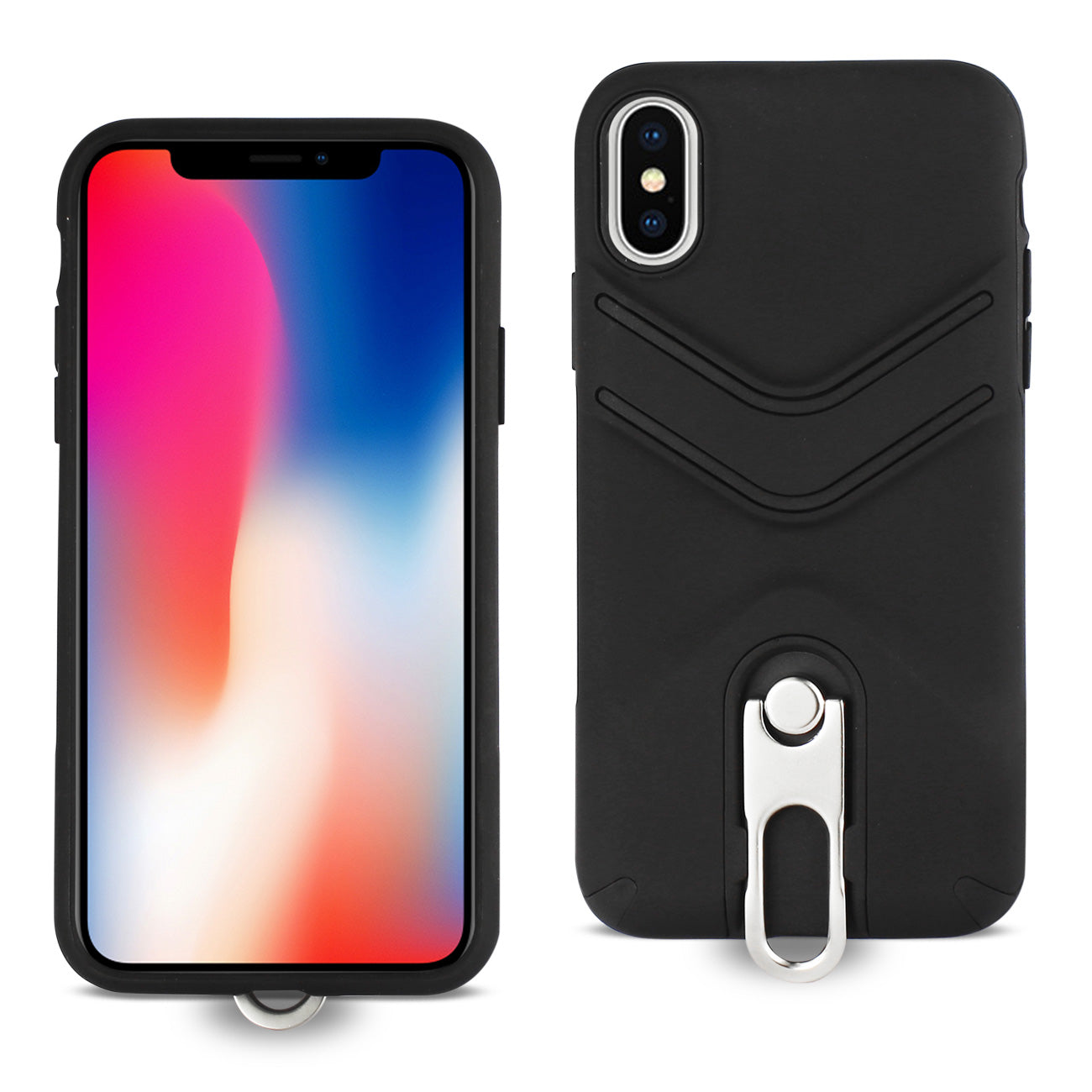 Cover PC TPU Protective With 360 Degree Rotatable Stand Slim-Fit Apple iPhone X Black Color