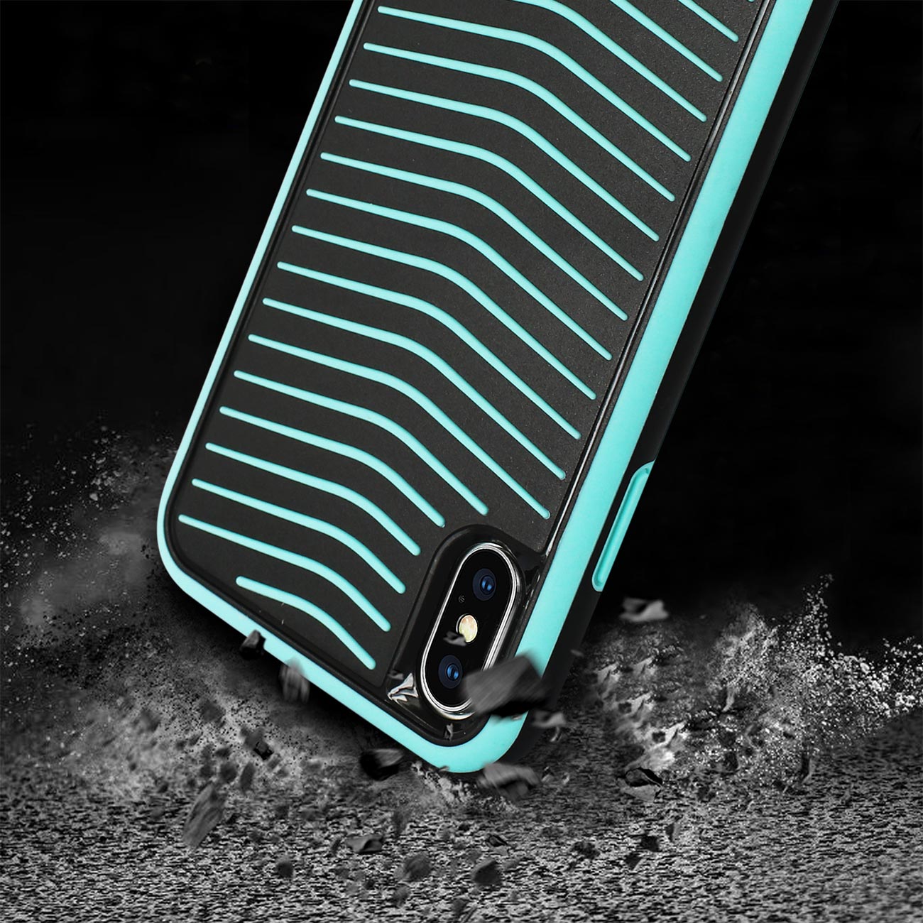 iPhone X Grip Case Multi Layer Protection Cover In Black And Blue