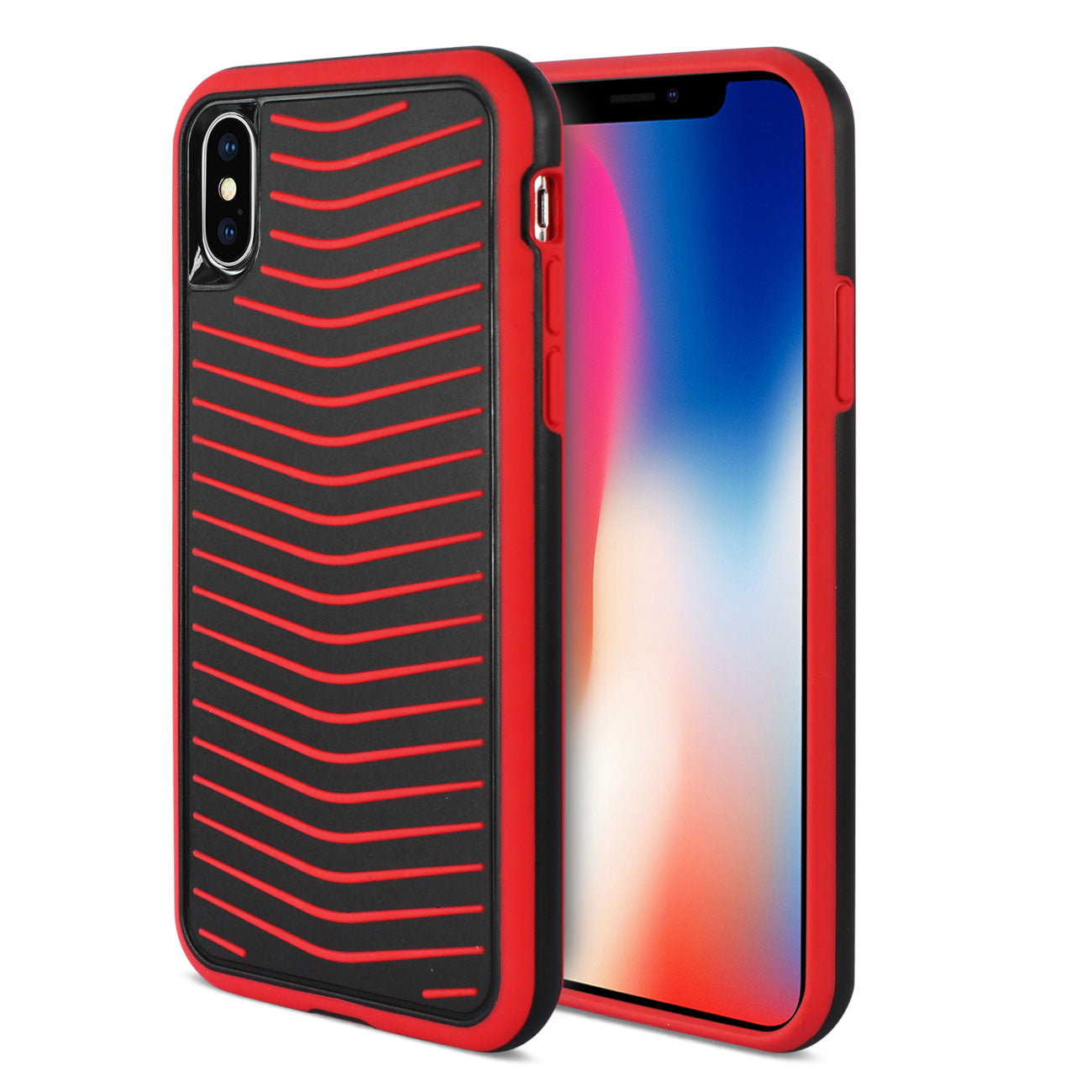 iPhone X Grip Case Multi Layer Protection Cover In Black And Red