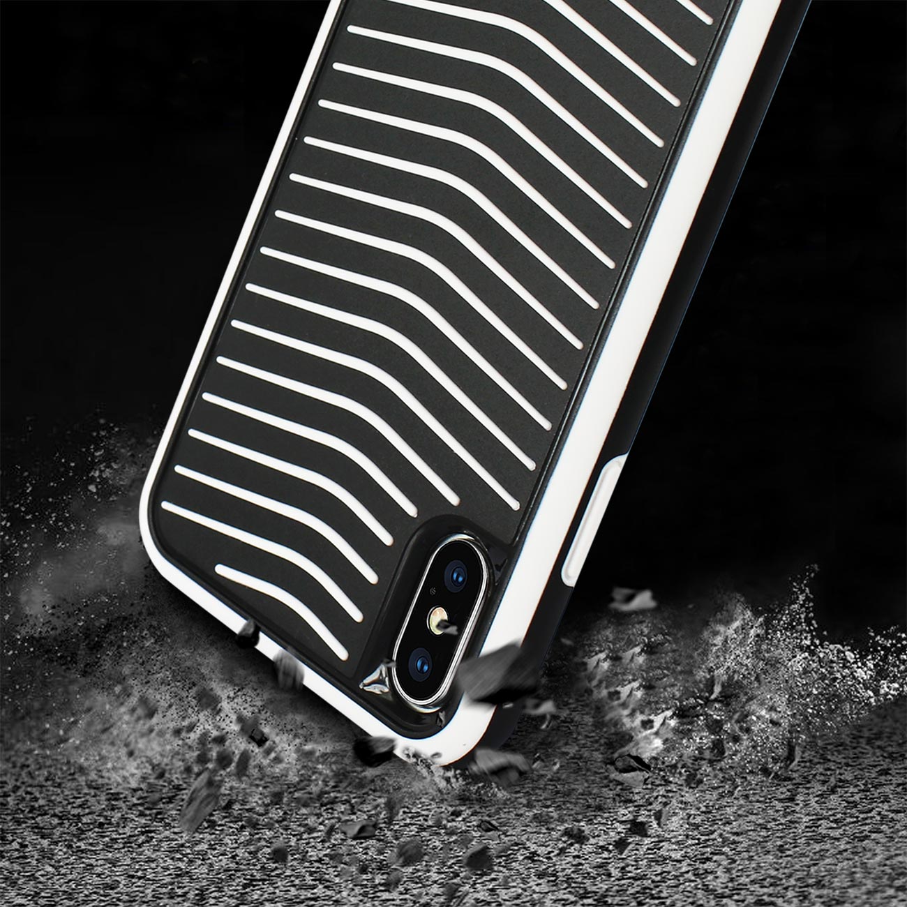 iPhone X Grip Case Multi Layer Protection Cover In Black And White