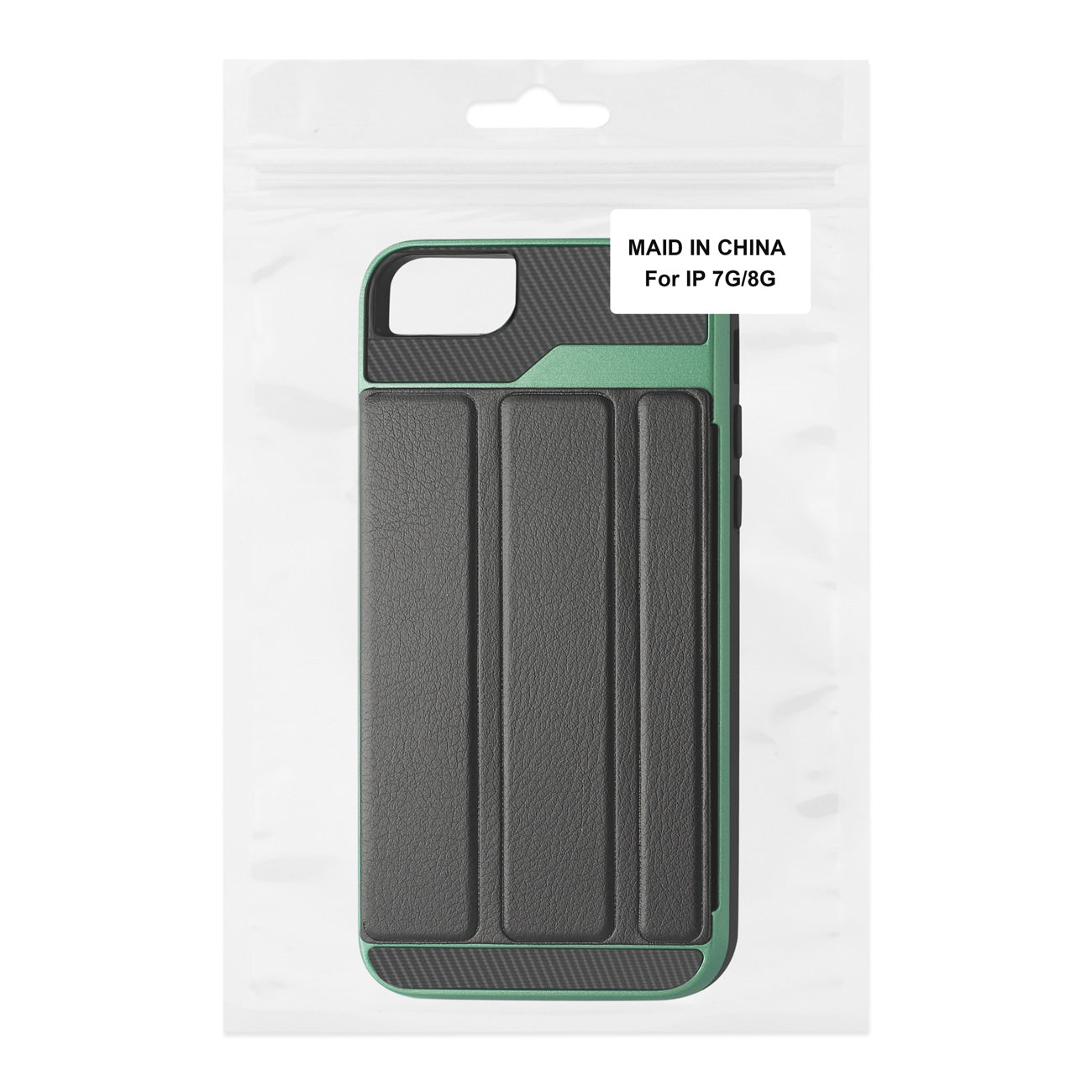 Wallet Case Leather Feel With Flip Cover Card Holder Kickstand iPhone 7/ 8/ SE2 /6/ 6S Black And Green Colors