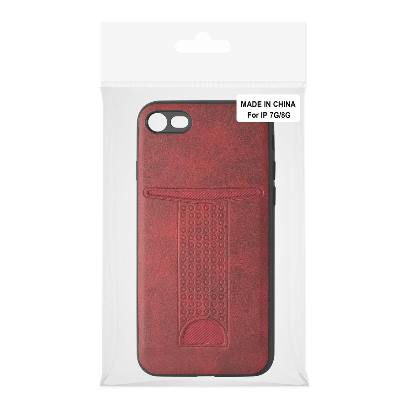 Wallet Case Slim Shockproof Protective Cover With Card Slot iPhone 8/ iPhone 7 Red Color