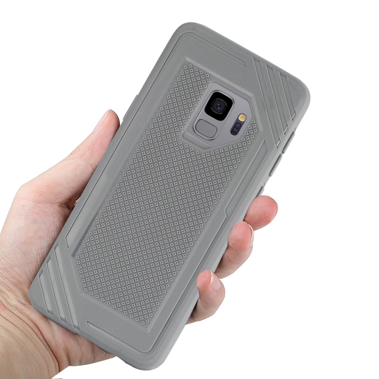 Case Bumper Soft TPU Rubber Slim-Fit Anti-Slip Grip Samsung Galaxy S9 Gray Color