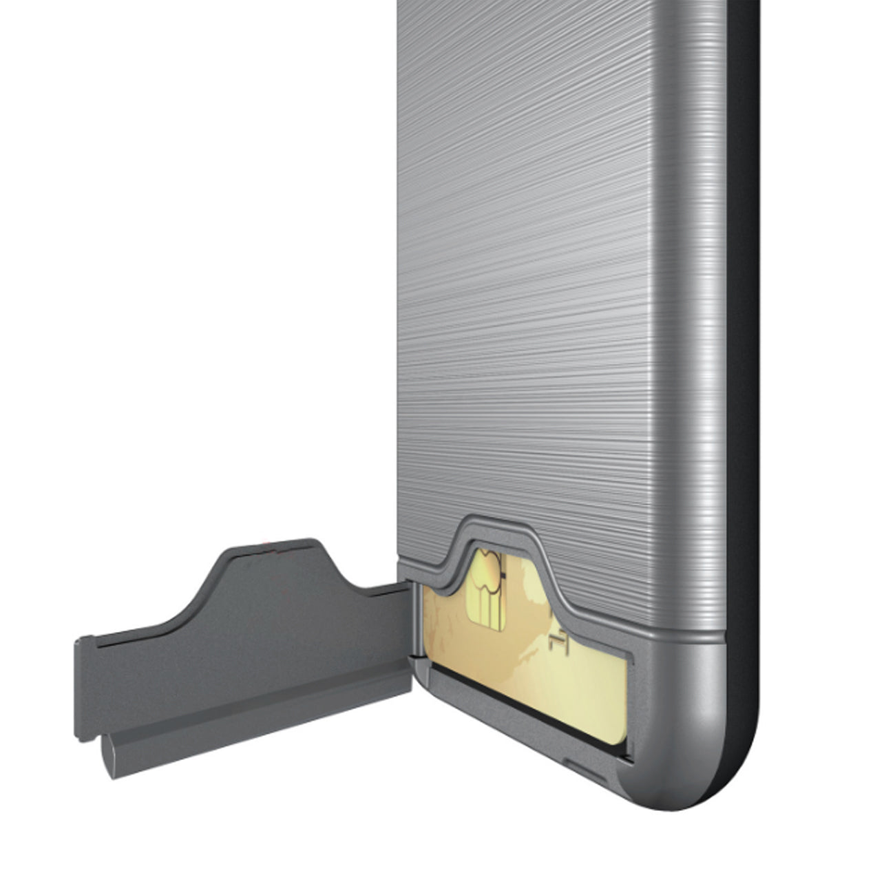 Case Hybrid Protective Kickstand Dual Layer Card Holder iPhone X Silver Color