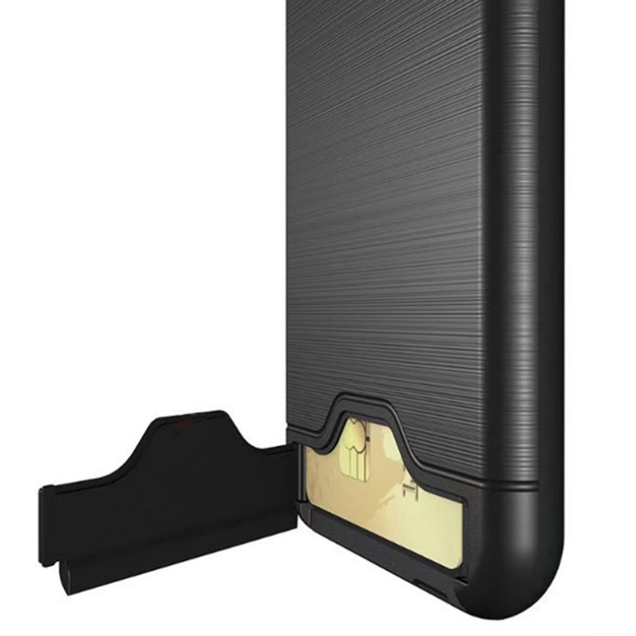 Case Hybrid Protective Kickstand Dual Layer Card Holder Samsung Galaxy S9 Black Color