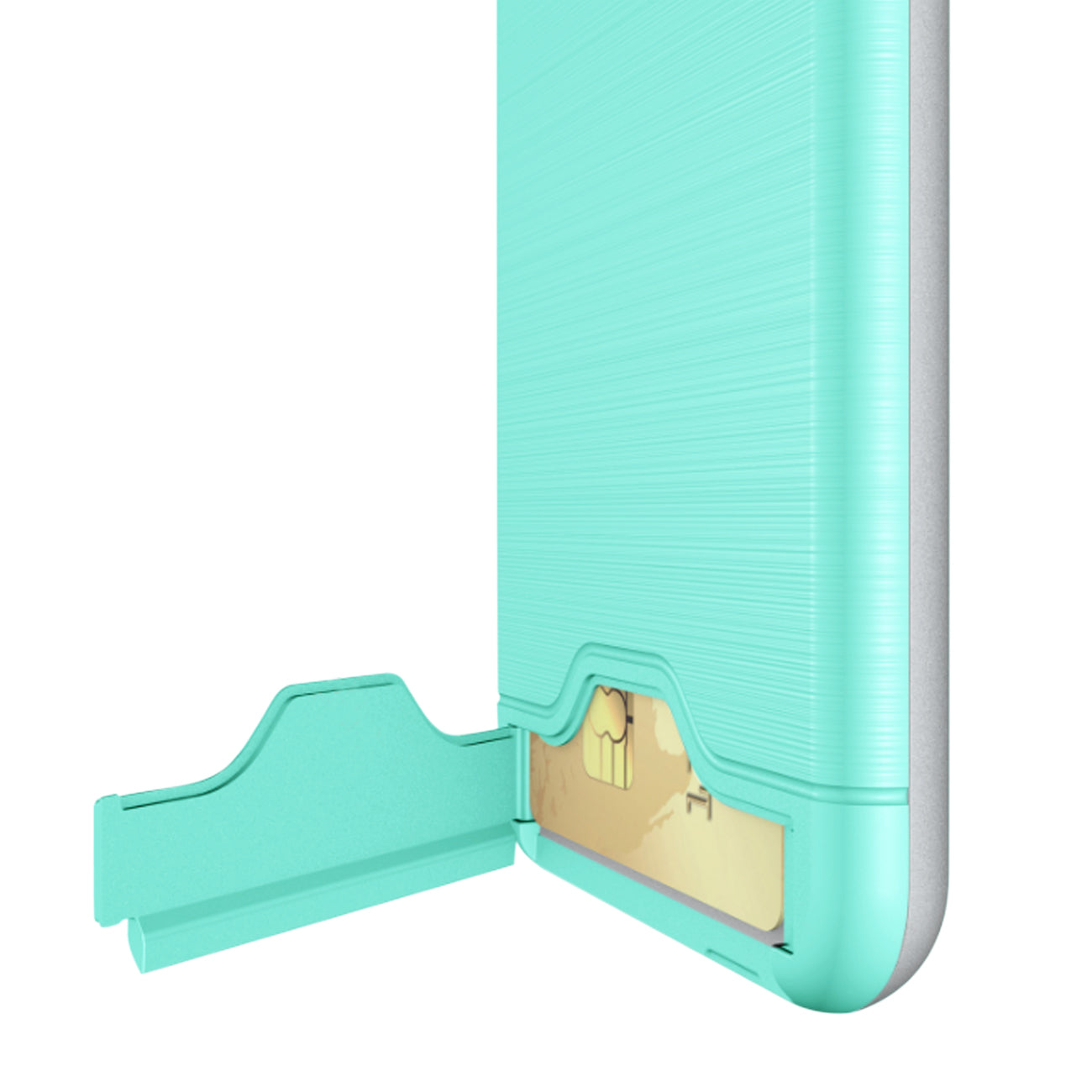 Case Hybrid Protective Kickstand Dual Layer Card Holder Samsung Galaxy S9 Mint Green Color
