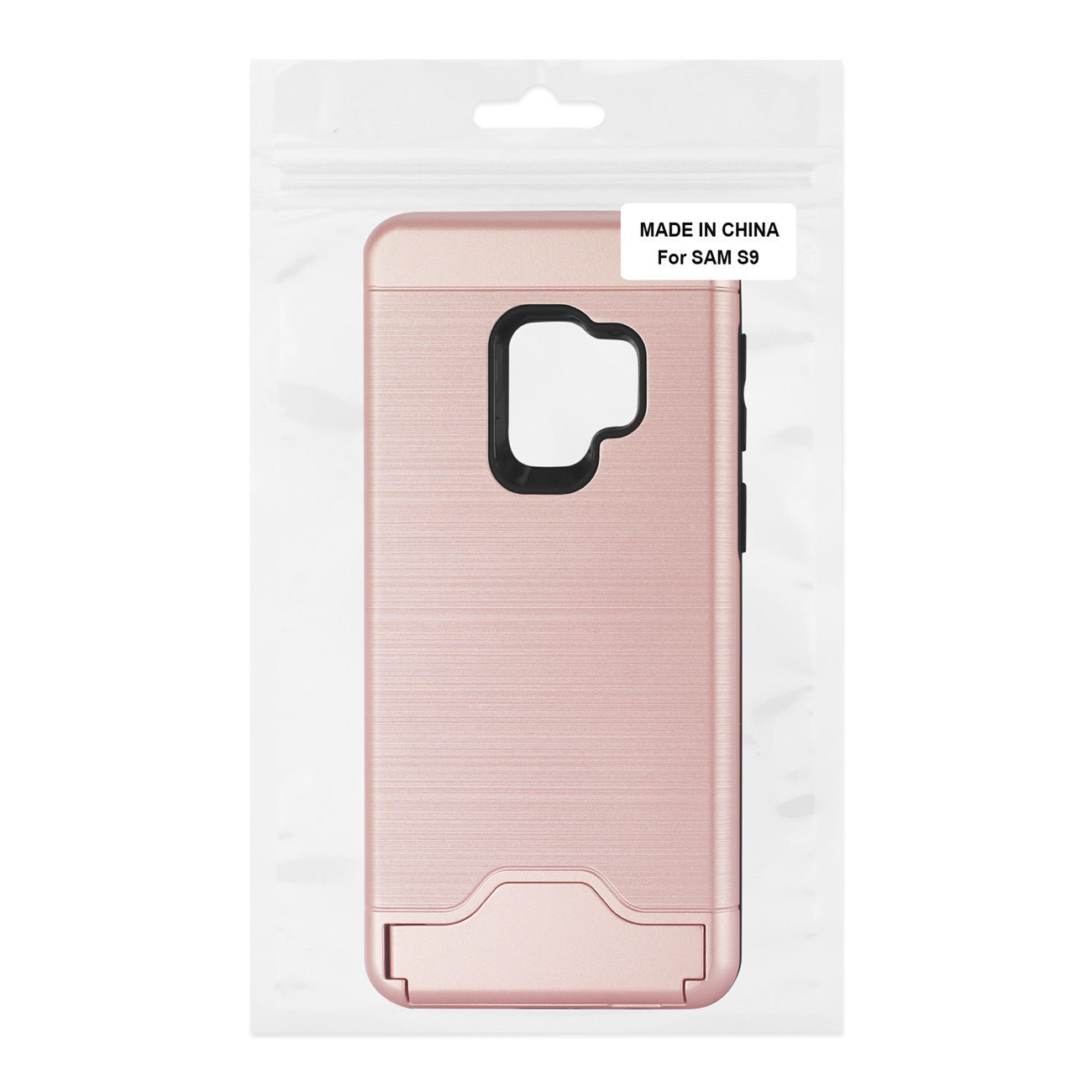 Case Hybrid Protective Kickstand Dual Layer Card Holder Samsung Galaxy S9 Rose Gold Color