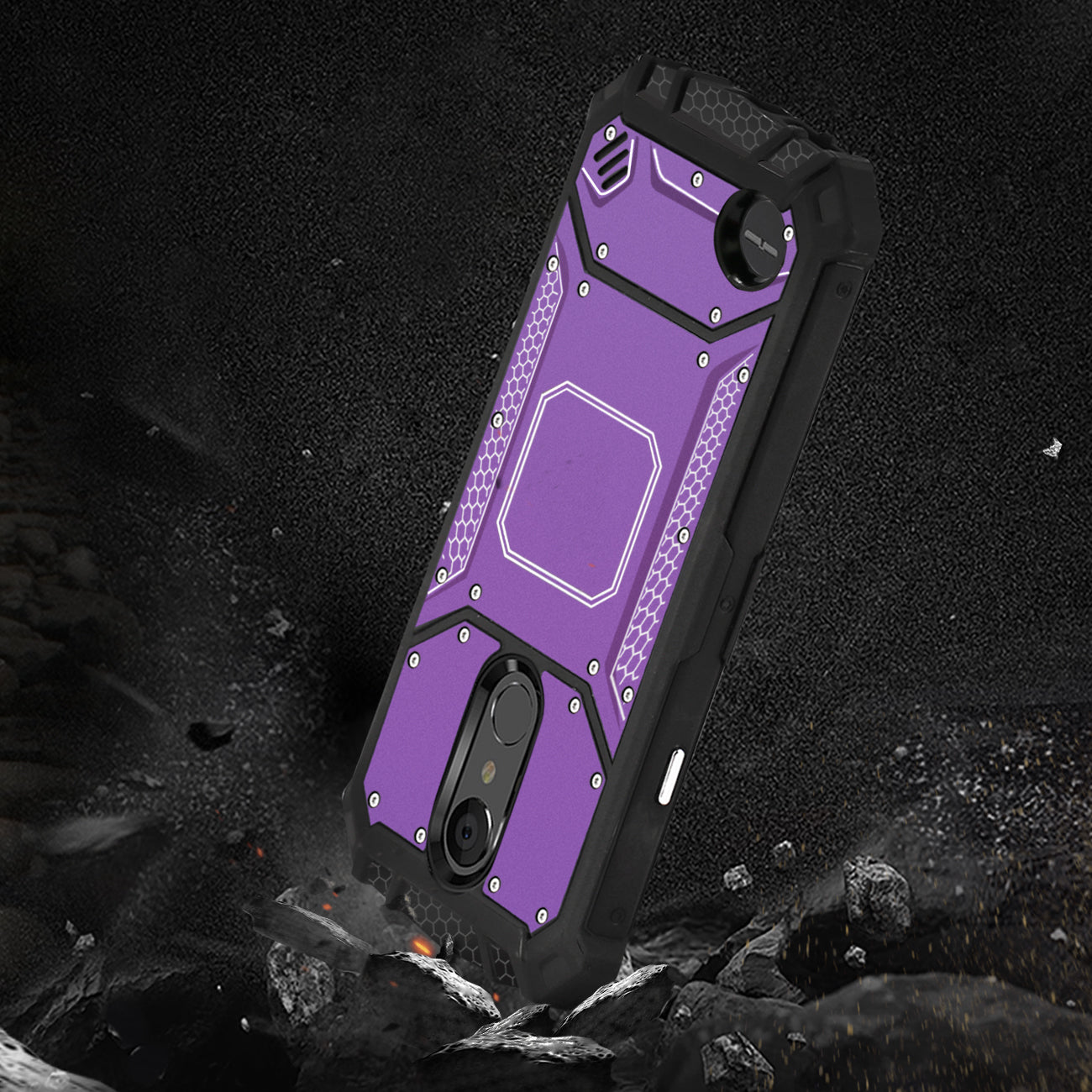 LG ARISTO 3 Metallic Front Cover Case In Purple