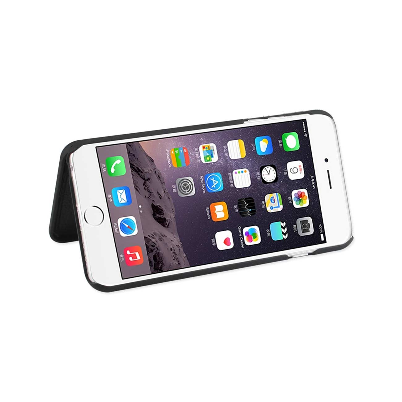 Wallet Case Hidden Mirror Kickstand Function iPhone 6 Plus/ 6S Plus Black Color