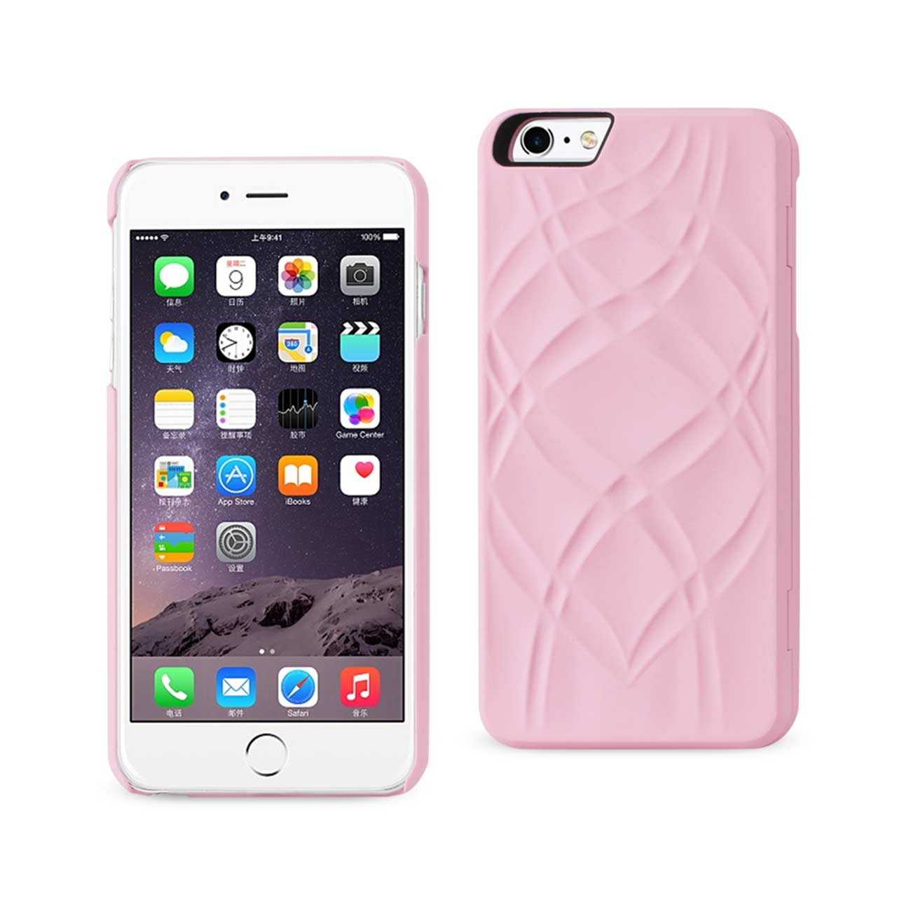 Wallet Case Hidden Mirror With Kickstand Function iPhone 6 Plus/ 6S Plus Pink Color