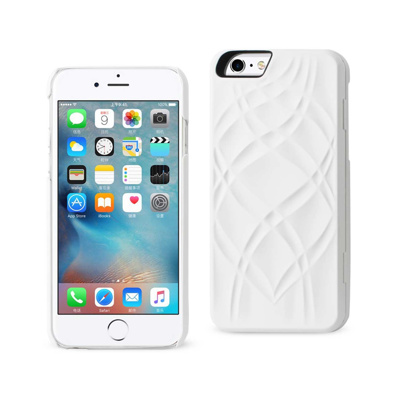 Wallet Case Hidden Mirror Kickstand Function iPhone 6/ 6S White Color