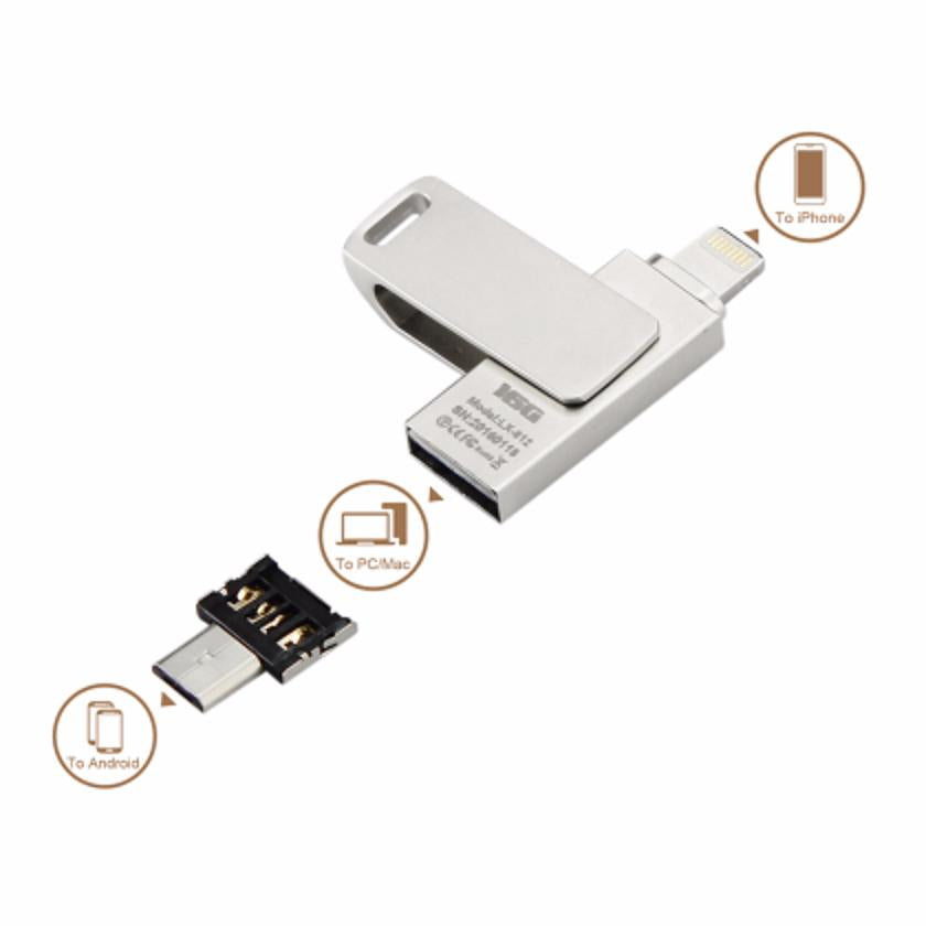 16GB Cellular USB Flash Drive In Silver