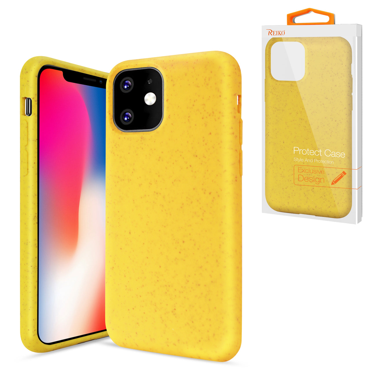 Phone Case Silicone Wheat Bran Material Apple iPhone 11 Yellow Color