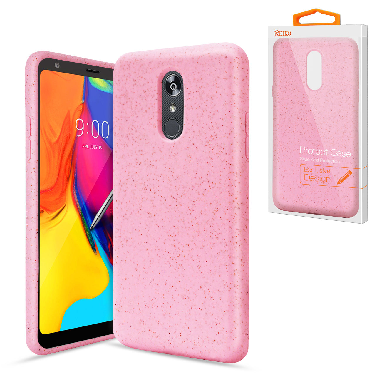 Phone Case Silicone Wheat Bran Material LG Stylo 5 Pink Color