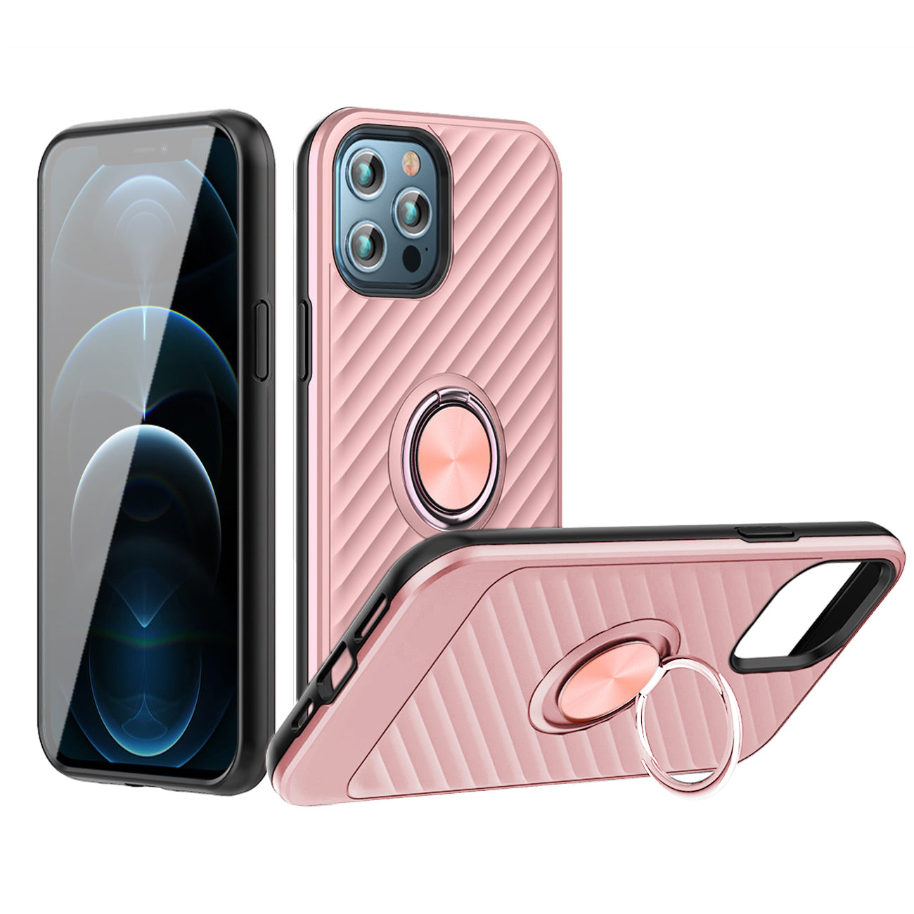 Phone Case with Ring Holder APPLE IPHONE 12/IPHONE 12 PRO In Rose Gold