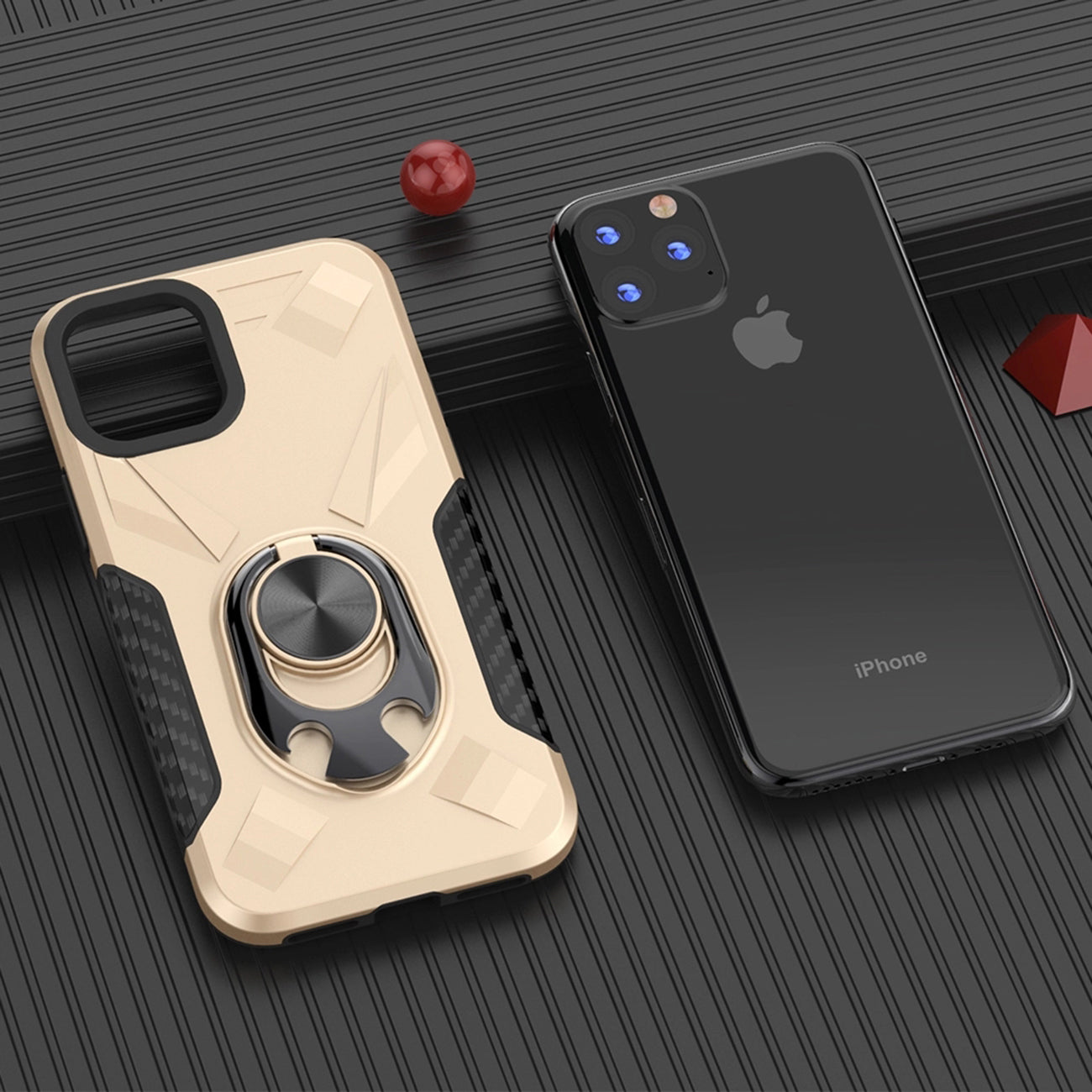 APPLE IPHONE 11 PRO MAX Case with Ring Holder In Gold