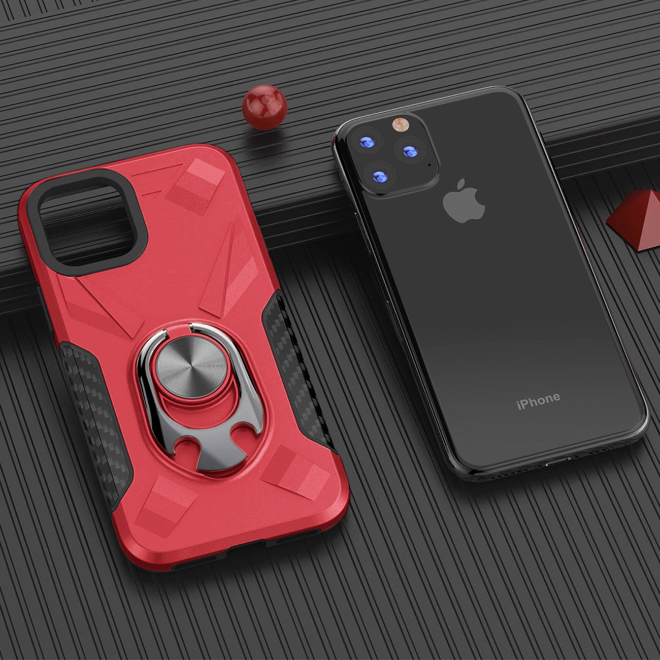 Case With Ring Holder Apple iPhone 11 Pro Max Red Color