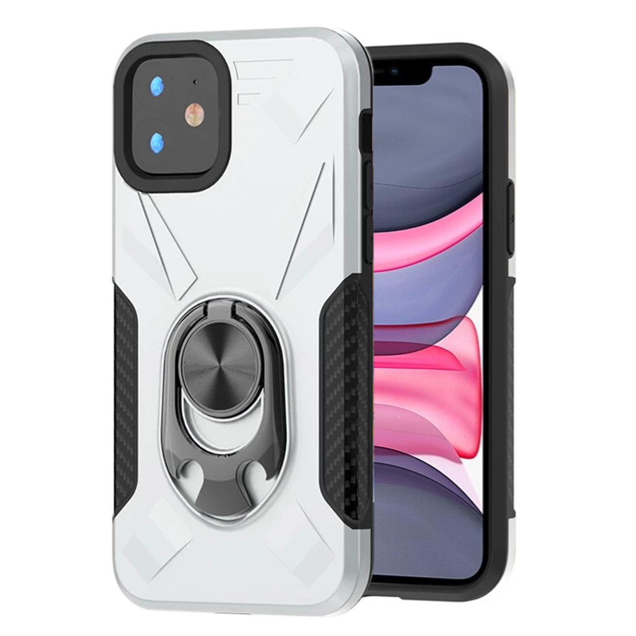 APPLE IPHONE 11 PRO MAX Case with Ring Holder In Silver