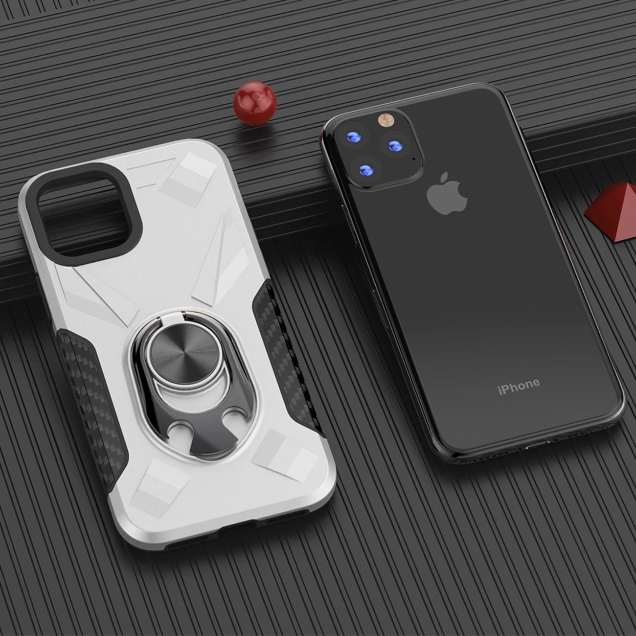 APPLE IPHONE 11 PRO MAX Case with Ring Holder In Silver