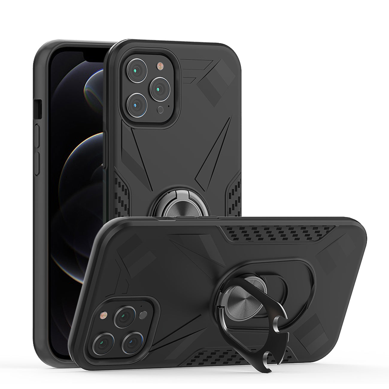 Case With Ring Holder Apple iPhone 12/ iPhone 12 Pro Black Color