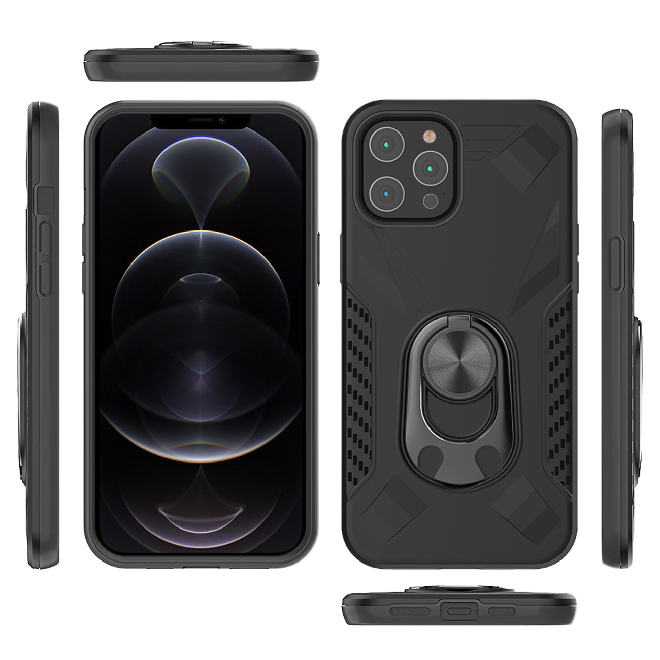 Case With Ring Holder Apple iPhone 12/ iPhone 12 Pro Black Color