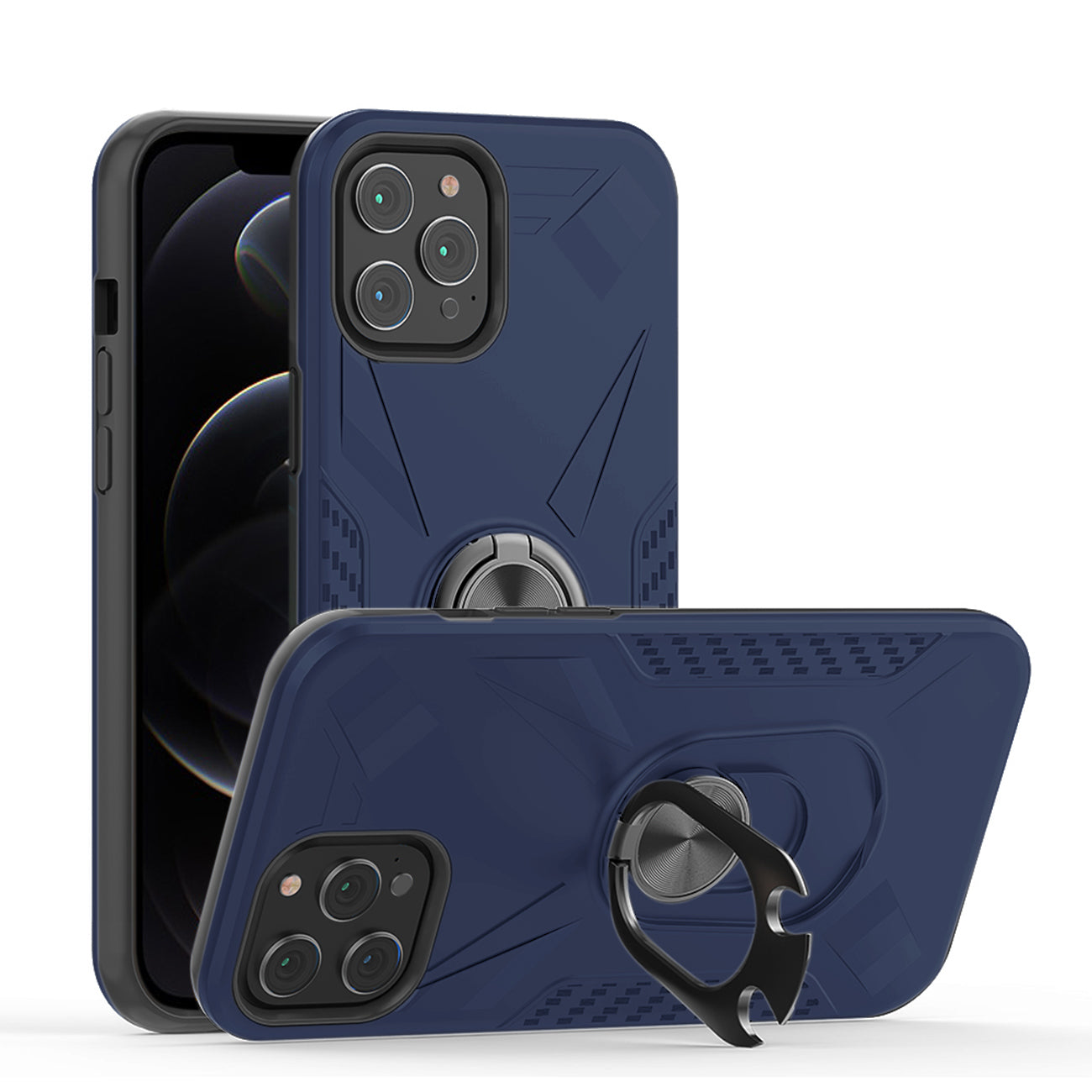 Case With Ring Holder Apple iPhone 12/ iPhone 12 Pro Blue Color